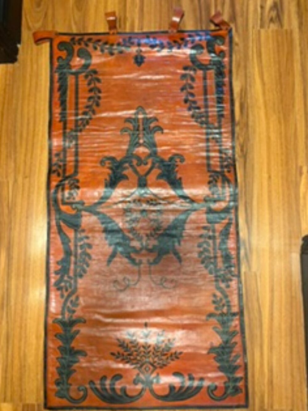 Vintage Old World Leather Wall Tapestry Scroll